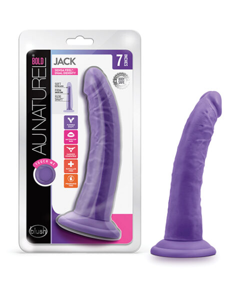 Jack Dildo Au Naturel Bold 7in Purple, Blush