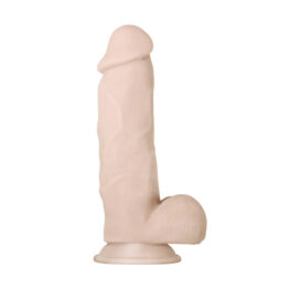 Real Supple Poseable Girthy 8.5in Dildo w/Balls Beige Real Supple Poseable Girthy 8.5in Dildo w/Balls Beige