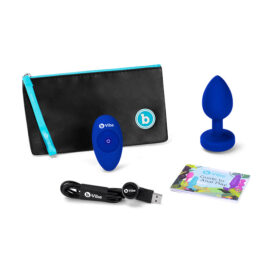 b-Vibe Vibrating Jewel Anal Plug Navy Blue L/XL