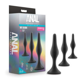 Anal Adventures Beginner Plug 3pc Kit Black, Blush