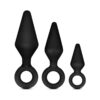 Anal Adventures Loop Plug Kit 3pc Black, Blush