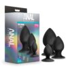 Anal Adventures Stout Plug Kit 3pc Black Silicone, Blush
