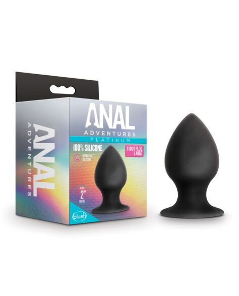 Anal Adventures Stout Plug Large Black, Blush