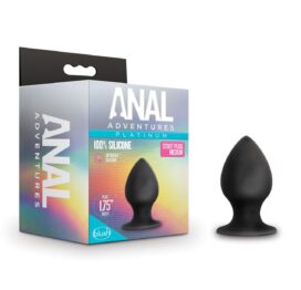 Anal Adventures Stout Plug Medium Black, Blush