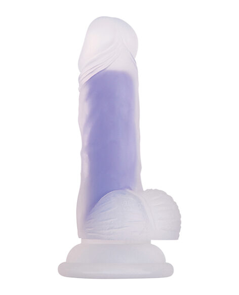 Luminous Dildo Mini 5.5in Silicone w/Balls Glow