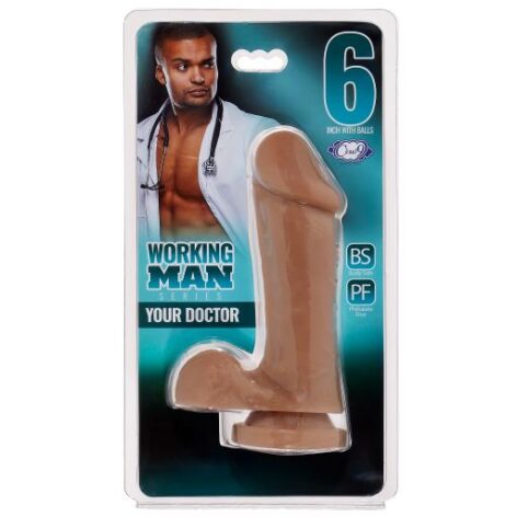 Working Man Your Doctor 6in Dildo w/Balls Tan