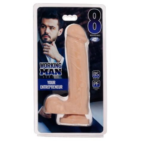 Working Man Your Entrepreneur 8in Dildo w/Balls Light