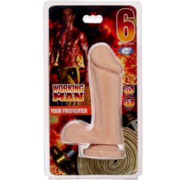 Working Man Your Firefighter 6in Dildo w/Balls Light