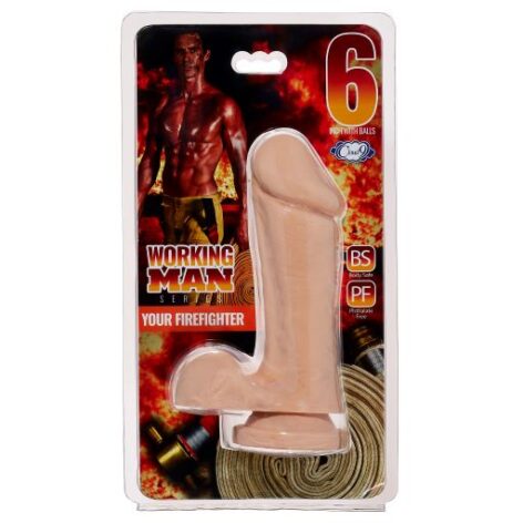 Working Man Your Firefighter 6in Dildo w/Balls Light