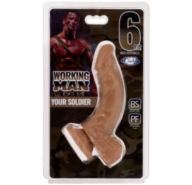 Working Man Your Soldier 6.5in Dildo w/Balls Tan