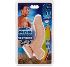 Working Man Your Surfer 6.5in Dildo w/Balls Light