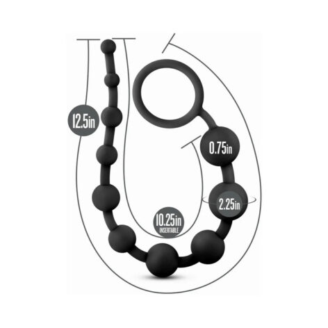 Anal Adventures 10 Anal Beads Silicone Black, Blush