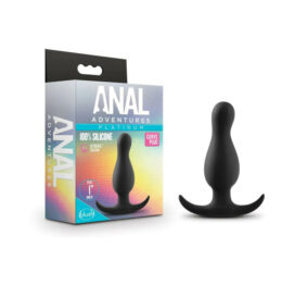 Anal Adventures Curve Butt Plug Silicone Black, Blush