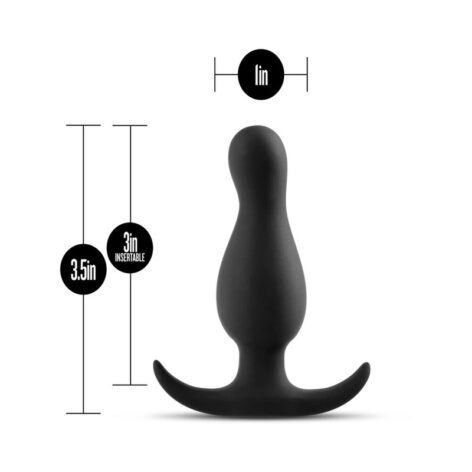 Anal Adventures Curve Butt Plug Silicone Black, Blush