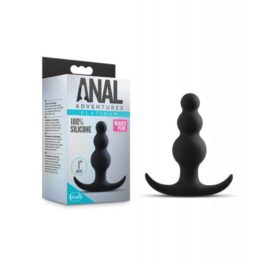 Anal Adventures Silicone Beaded Plug Black, Blush