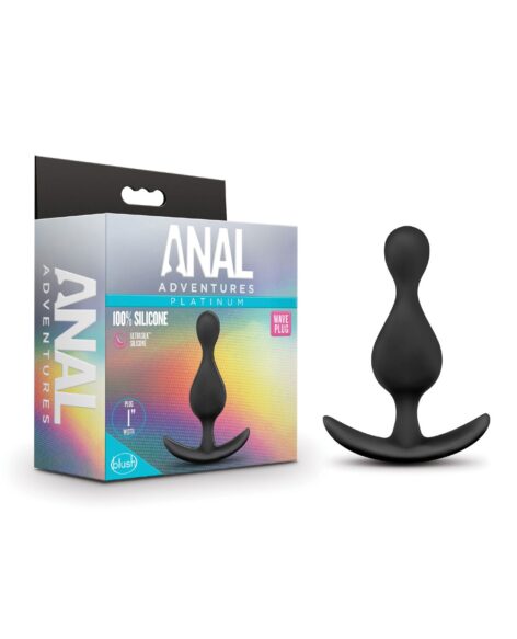 Anal Adventures Silicone Wave Plug Black, Blush