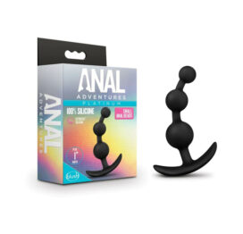 Anal Adventures Small Anal Beads Silicone Black, Blush