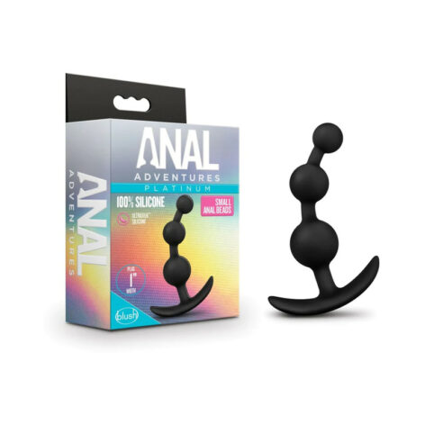 Anal Adventures Small Anal Beads Silicone Black, Blush