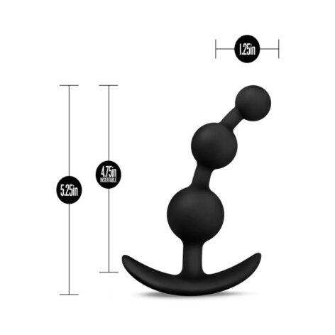 Anal Adventures Small Anal Beads Silicone Black, Blush