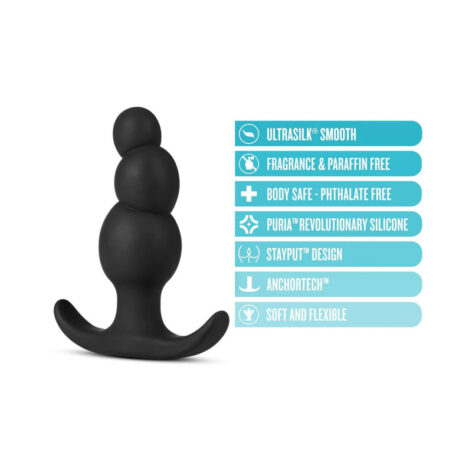 Anal Adventures Stacked Plug Silicone Black, Blush