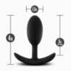 Anal Adventures Vibra Plug Medium Black Silicone, Blush