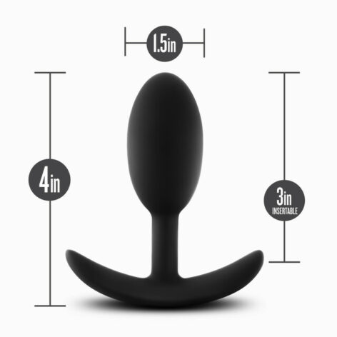 Anal Adventures Vibra Plug Medium Black Silicone, Blush