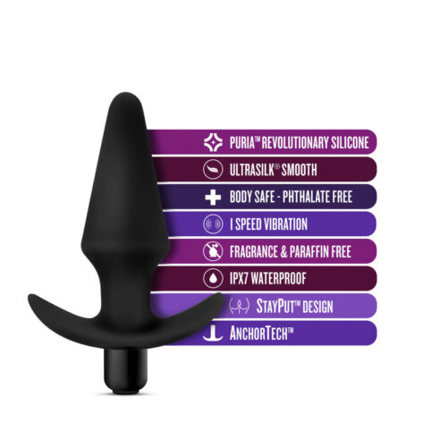 Anal Adventures Vibrating Plug Silicone Black, Blush