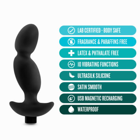 Anal Adventures Vibrating Prostate Massager 04 Black, Blush