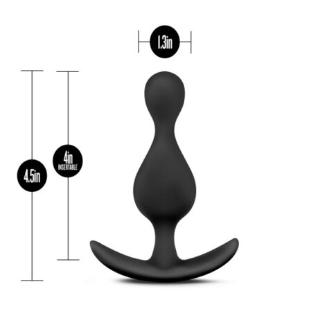 Anal Adventures Wave Plug Silicone Black, Blush