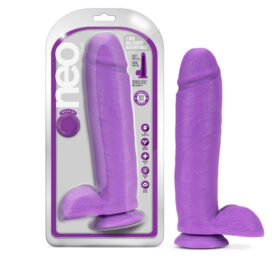 Neo Dual Density 11in Dildo w/Balls Neon Purple