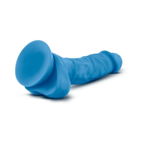 Neo Dual Density 7.5in Dildo w/Balls Neon Blue, Blush