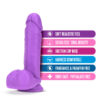 Neo Dual Density 8in Dildo w/Balls Neon Purple