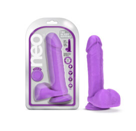 Neo Dual Density 8in Dildo w/Balls Neon Purple