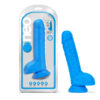 Neo Dual Density 9in Dildo w/Balls Neon Blue