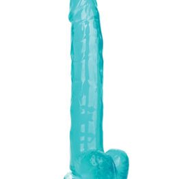 Size Queen 10in Dildo w/Balls Blue, CalExotics Size Queen 10in Dildo w/Balls Blue, CalExotics