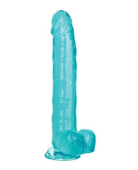 Size Queen 10in Dildo w/Balls Blue, CalExotics