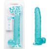 Size Queen 10in Dildo w/Balls Blue, CalExotics