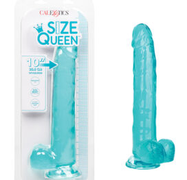 Size Queen 10in Dildo w/Balls Blue, CalExotics