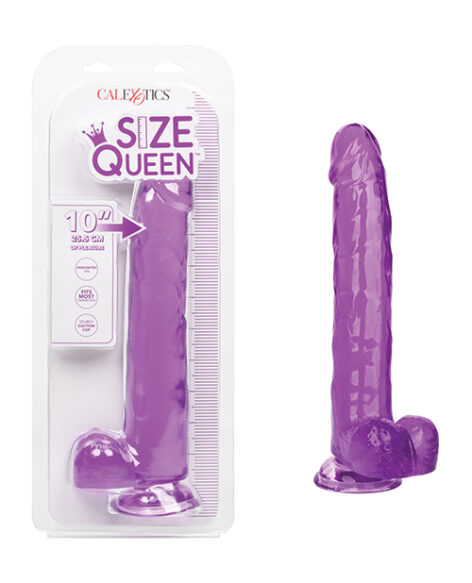 Size Queen 10in Dildo w/Balls Purple, CalExotics