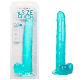 Size Queen 12in Dildo w/Balls Blue, CalExotics