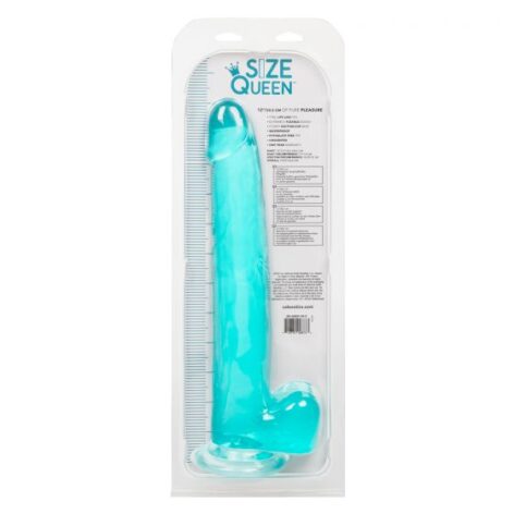 Size Queen 12in Dildo w/Balls Blue, CalExotics