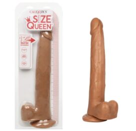 Size Queen 12in Dildo w/Balls Brown, CalExotics