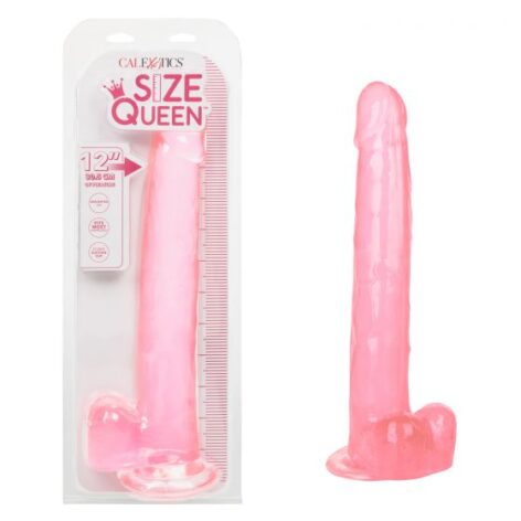 Size Queen 12in Dildo w/Balls Pink, CalExotics