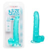 Size Queen 8in Dildo w/Balls Blue, CalExotics