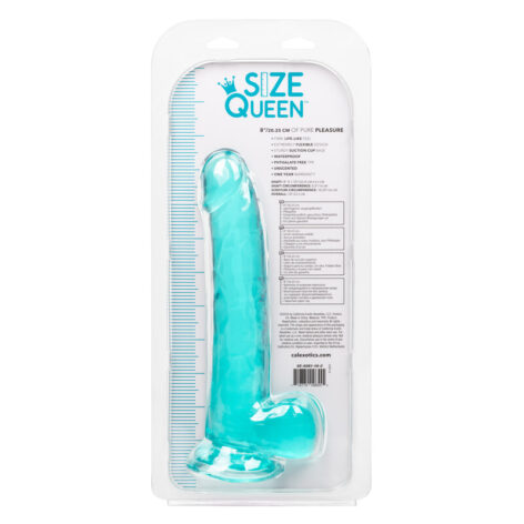 Size Queen 8in Dildo w/Balls Blue, CalExotics