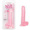 Size Queen 8in Dildo w/Balls Pink, CalExotics