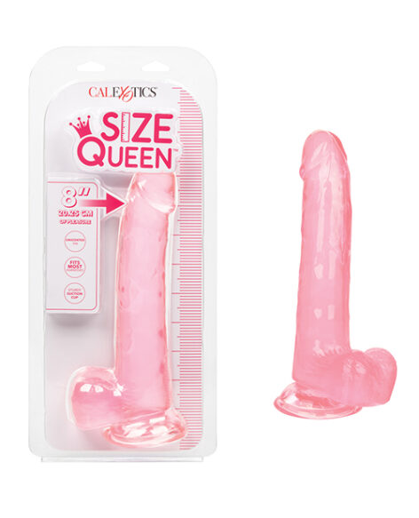 Size Queen 8in Dildo w/Balls Pink, CalExotics