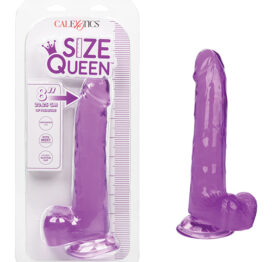 Size Queen 8in Dildo w/Balls Purple, CalExotics