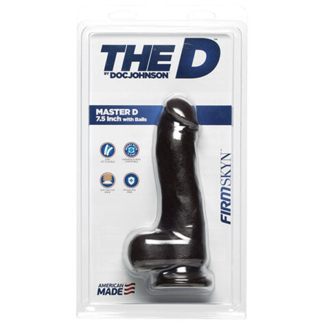 Master D 7.5in FirmSkyn Dildo w/Balls Chocolate