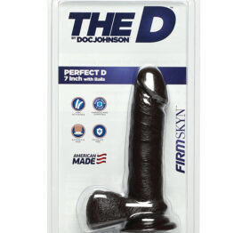 Perfect D 7in FirmSkyn Dildo w/Balls Chocolate